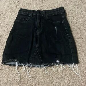 Kids Black jean skirt slightly distressed